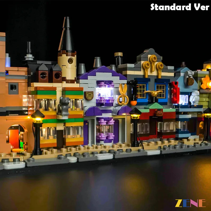 zene bricks Light Kit for LEGO Harry Potter Diagon Alley Wizarding Shops #76444