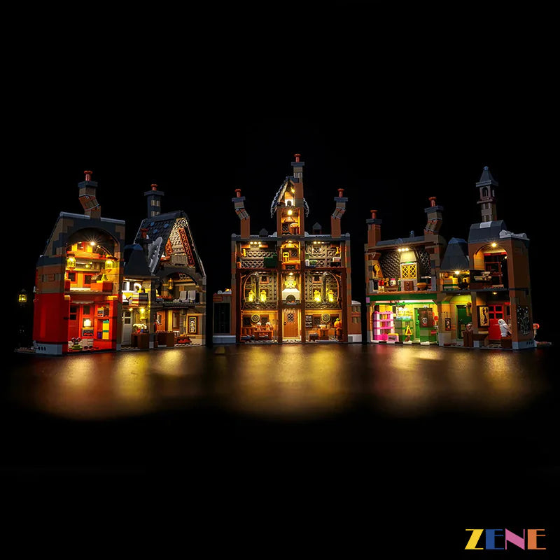 remote control village shelf lighting - ZENE Bricks Light Kit for LEGO® Hogsmeade Village Collectors' Edition #76457