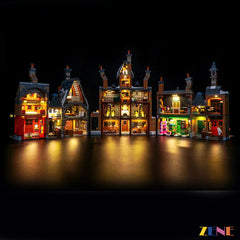 Harry Potter shopfront display glow - ZENE Bricks Light Kit for LEGO® Hogsmeade Village Collectors' Edition #76457