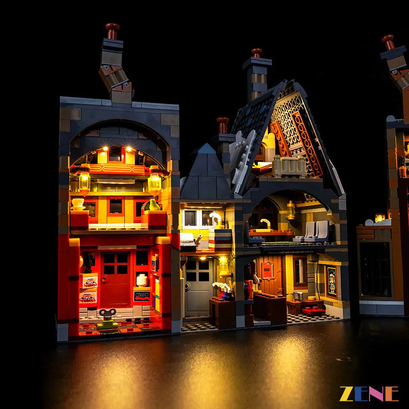 magical Hogsmeade architecture LEDs - ZENE Bricks Light Kit for LEGO® Hogsmeade Village Collectors' Edition #76457
