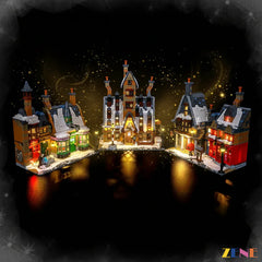 Hogsmeade winter village warm glow - ZENE Bricks Light Kit for LEGO® Hogsmeade Village Collectors' Edition #76457