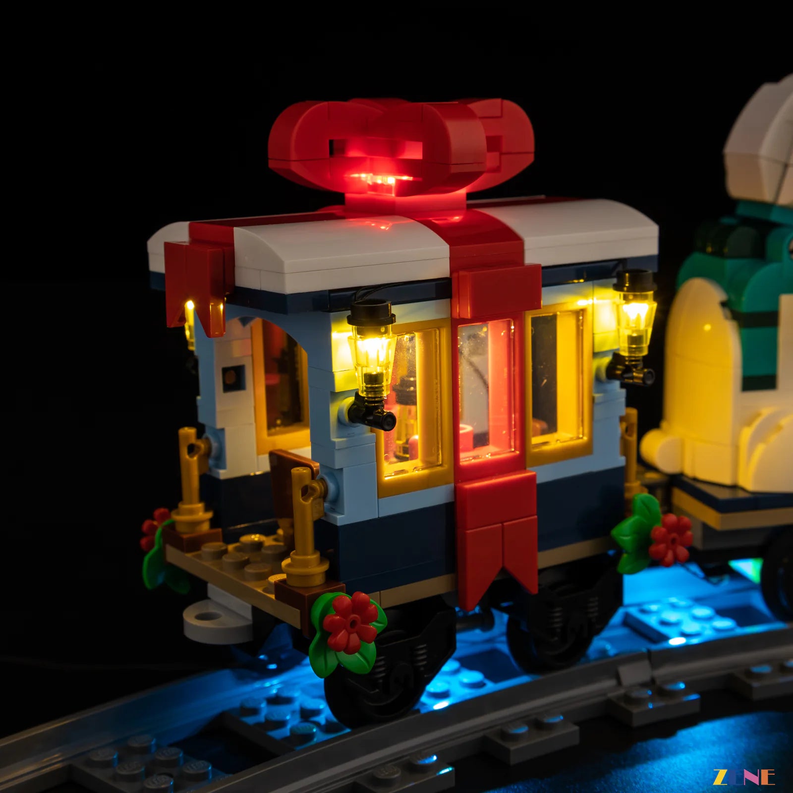 winter railway scene LED enhancement - ZENE Bricks Light Kit for LEGO® Holiday Express Train #10361 Ver.2