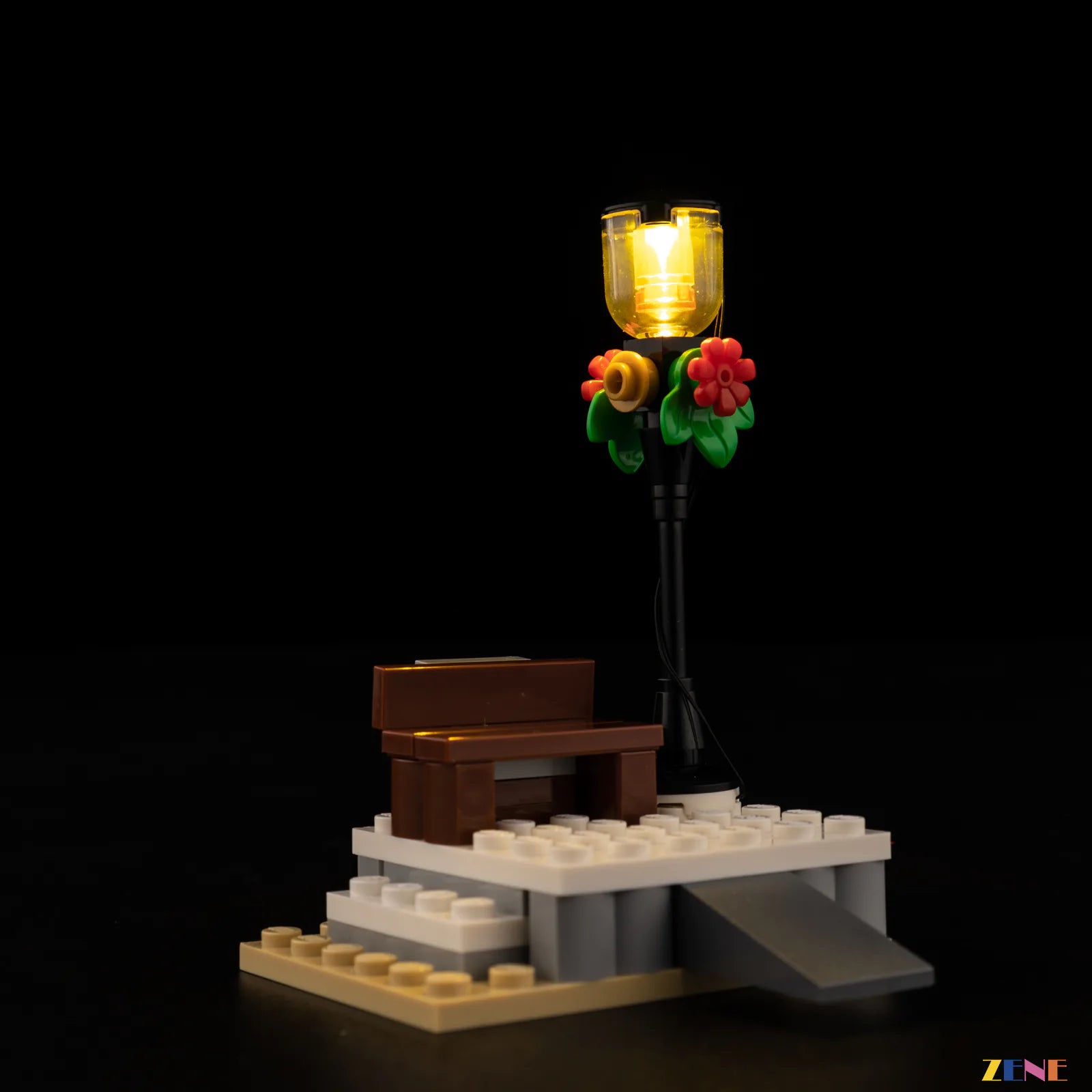 fully lit festive train showcase - ZENE Bricks Light Kit for LEGO® Holiday Express Train #10361 Ver.2