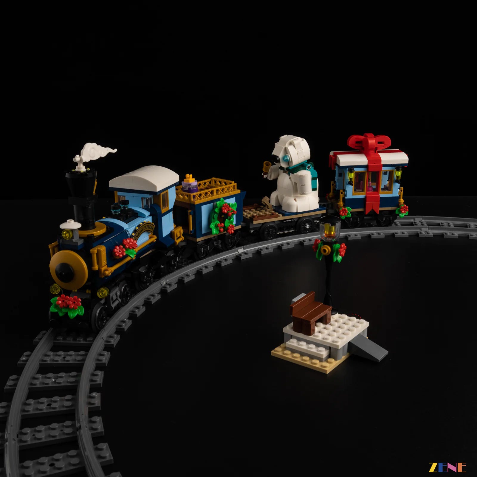 steam train festive window LEDs - ZENE Bricks Light Kit for LEGO® Holiday Express Train #10361 Ver.2