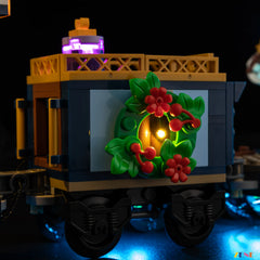 Christmas Eve train display ambience - ZENE Bricks Light Kit for LEGO® Holiday Express Train #10361 Ver.2