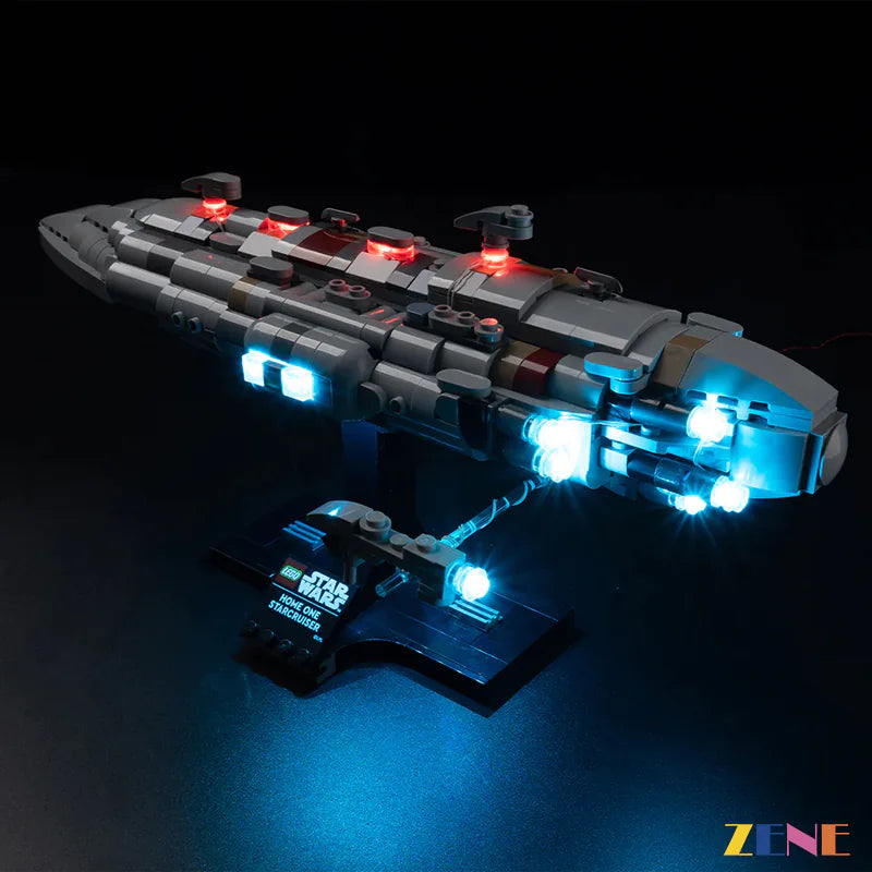 Home One engines bridge and Star Wars fleet glow - ZENE Bricks Light Kit for LEGO® Home One Starcruiser #75405