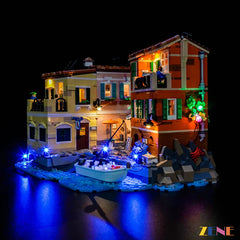 Italian Riviera coastal village display lighting - ZENE Bricks Light Kit for LEGO® Italian Riviera #21359