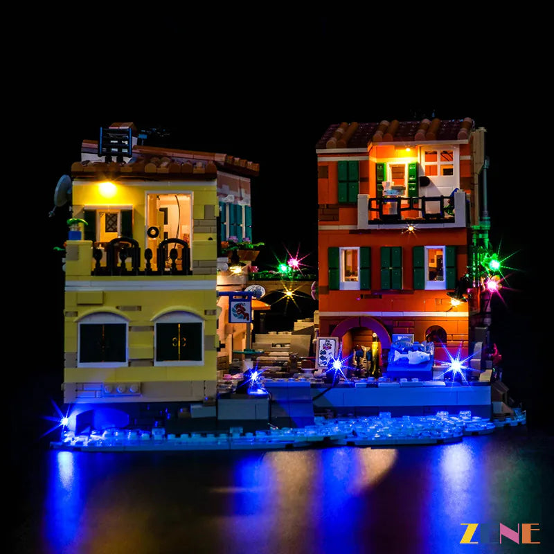 Italian Riviera coastal village display lighting - ZENE Bricks Light Kit for LEGO® Italian Riviera #21359