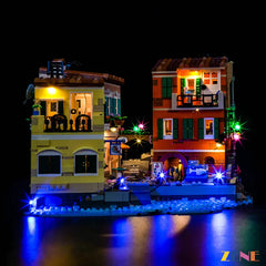 Italian Riviera coastal village display lighting - ZENE Bricks Light Kit for LEGO® Italian Riviera #21359