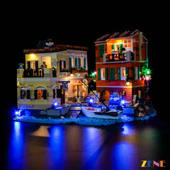 Italian Riviera coastal village display lighting - ZENE Bricks Light Kit for LEGO® Italian Riviera #21359
