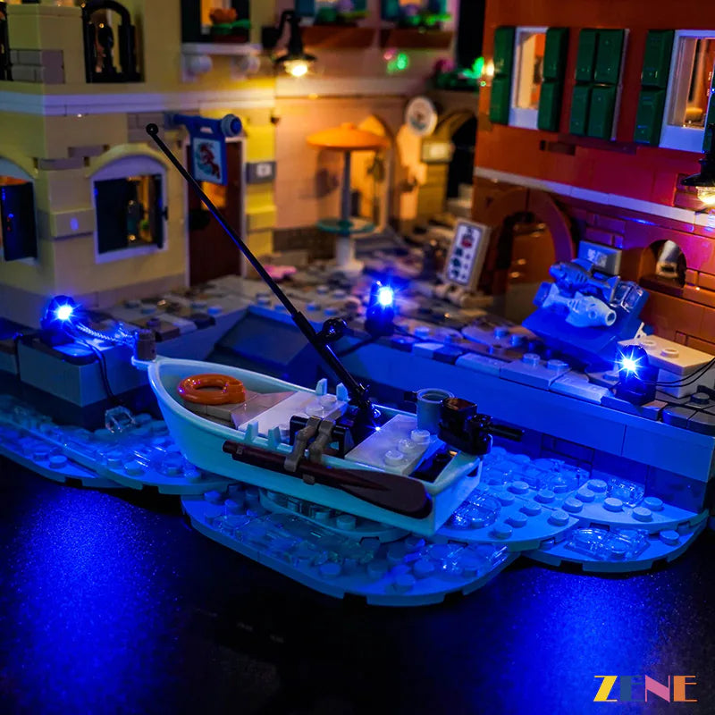 Italian Riviera coastal village display lighting - ZENE Bricks Light Kit for LEGO® Italian Riviera #21359