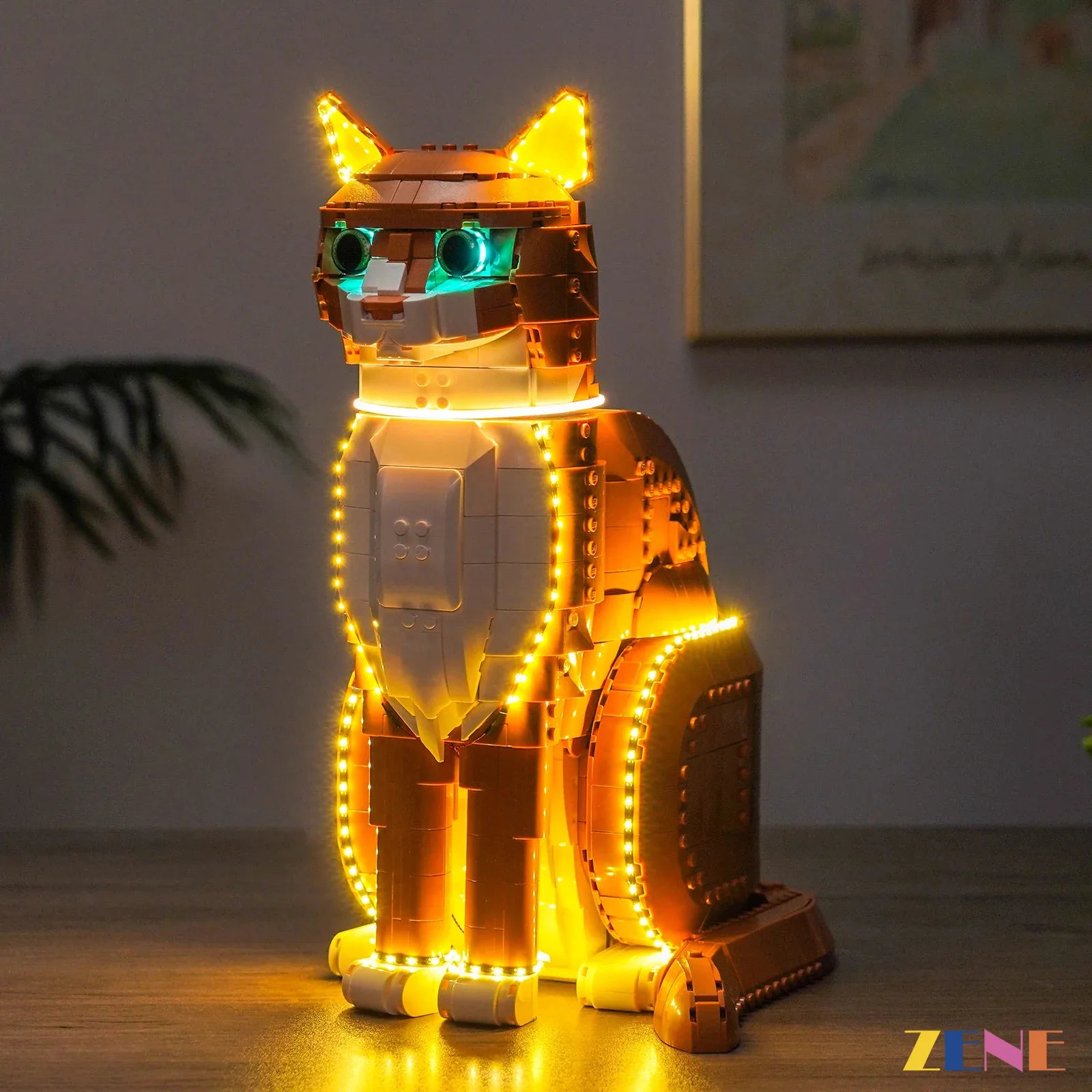 warm white collar tube lighting - ZENE Bricks Light Kit for LEGO® Ideas Orange Cat #21376