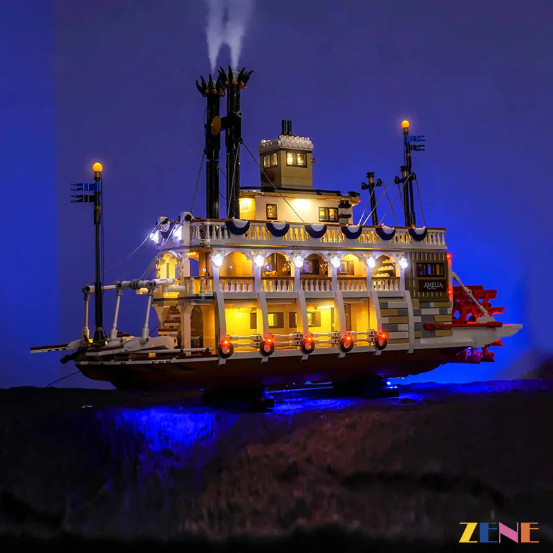 zene bricks Light Kit for LEGO River Steamboat #21356