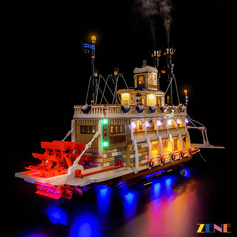 zene bricks Light Kit for LEGO River Steamboat #21356