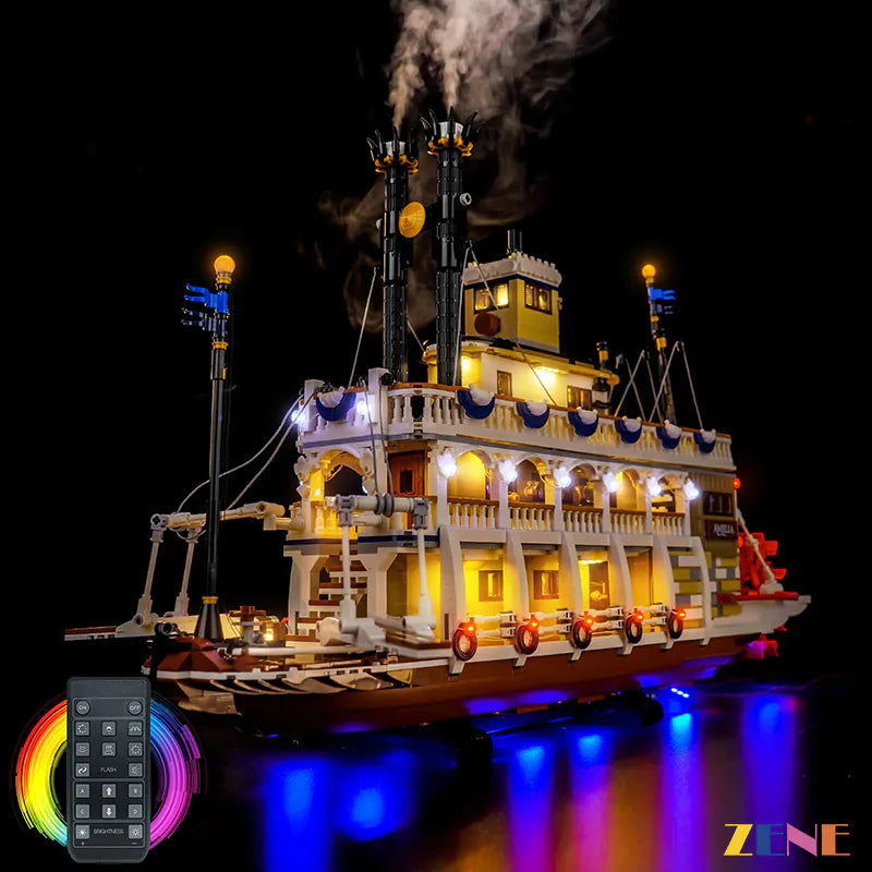 zene bricks Light Kit for LEGO River Steamboat #21356