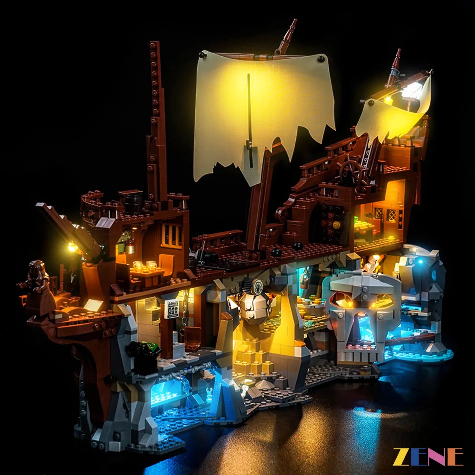 waterfall cave eerie light effect - ZENE Bricks Light Kit for LEGO® The Goonies #21363