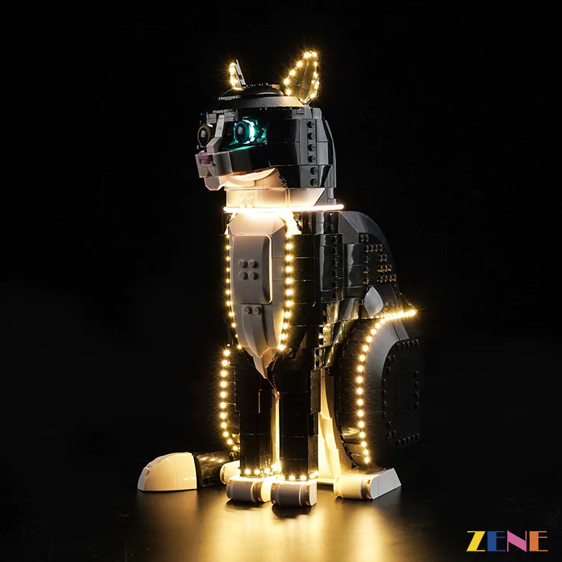 zene bricks Light Kit for LEGO Ideas Tuxedo Cat #21349