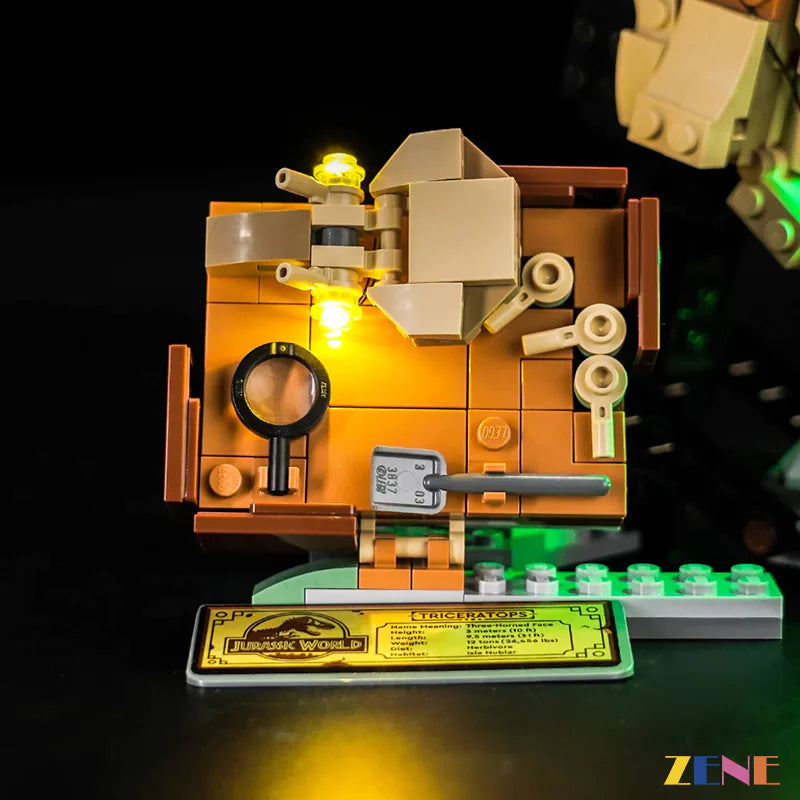 zene bricks Light Kit for LEGO Jurassic World Dinosaur Fossils: Triceratops Skull #76969