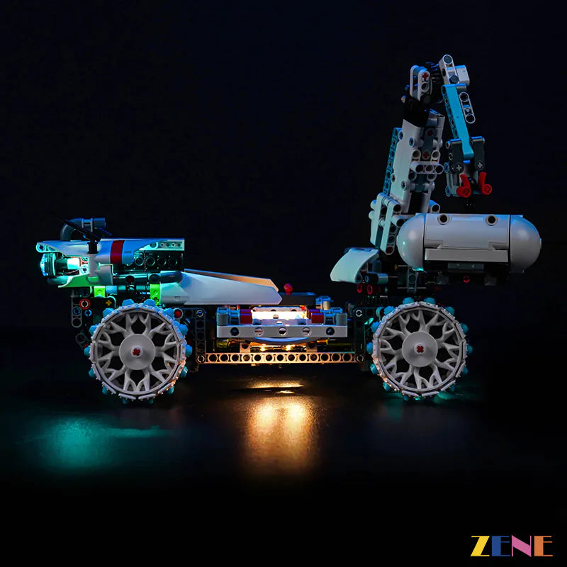lunar rover cyan underglow and headlights - ZENE Bricks Light Kit for LEGO® Moon Rover Space Vehicle Lunar Outpost #42211