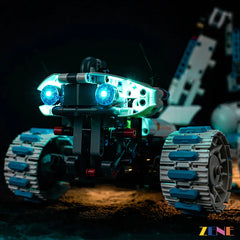 lunar rover cyan underglow and headlights - ZENE Bricks Light Kit for LEGO® Moon Rover Space Vehicle Lunar Outpost #42211