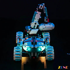 lunar rover cyan underglow and headlights - ZENE Bricks Light Kit for LEGO® Moon Rover Space Vehicle Lunar Outpost #42211