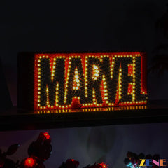Avengers minifigures illuminated display - ZENE Bricks Light Kit for LEGO® Marvel Logo & Minifigures #76313