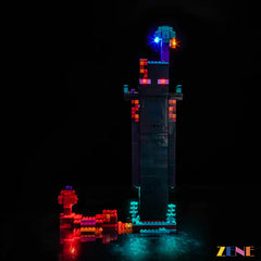 Enderman tower portal colors and Minecraft display glow - ZENE Bricks Light Kit for LEGO® Minecraft® Enderman Tower #21279