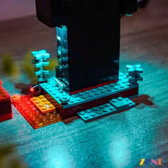 Enderman tower portal colors and Minecraft display glow - ZENE Bricks Light Kit for LEGO® Minecraft® Enderman Tower #21279