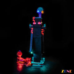 Enderman tower portal colors and Minecraft display glow - ZENE Bricks Light Kit for LEGO® Minecraft® Enderman Tower #21279