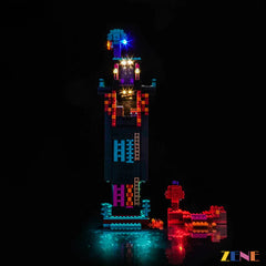 Enderman tower portal colors and Minecraft display glow - ZENE Bricks Light Kit for LEGO® Minecraft® Enderman Tower #21279