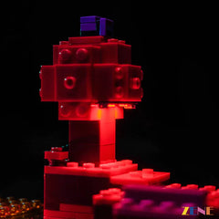Enderman tower portal colors and Minecraft display glow - ZENE Bricks Light Kit for LEGO® Minecraft® Enderman Tower #21279
