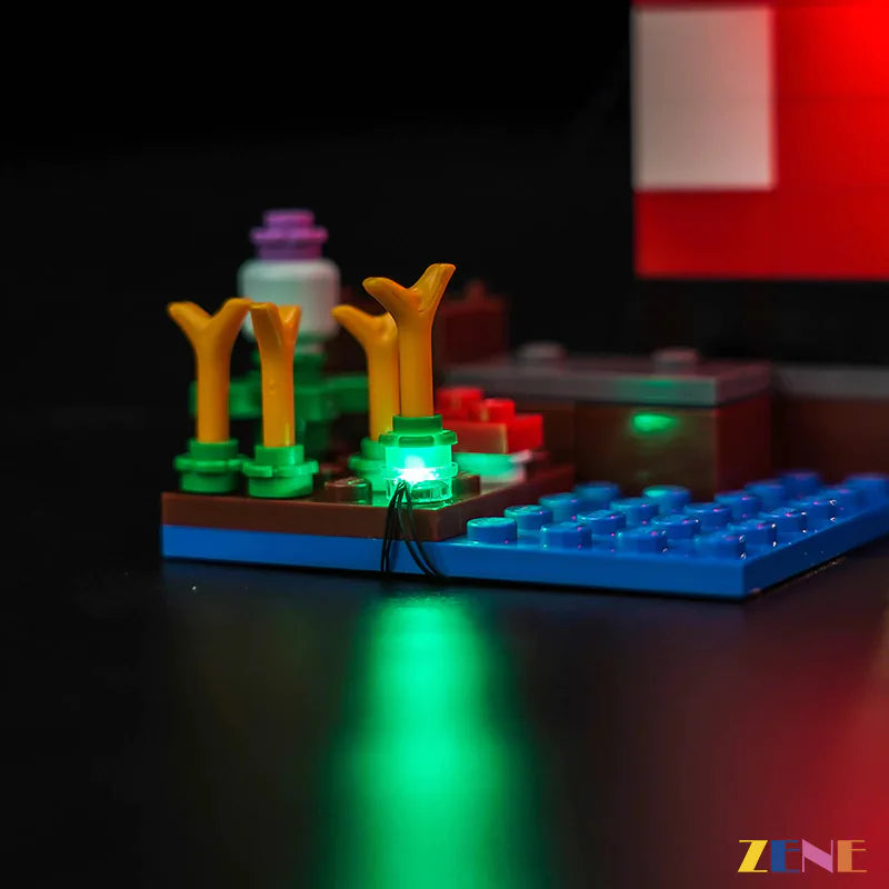 zene bricks Light Kit for LEGO Mooshroom House #21270