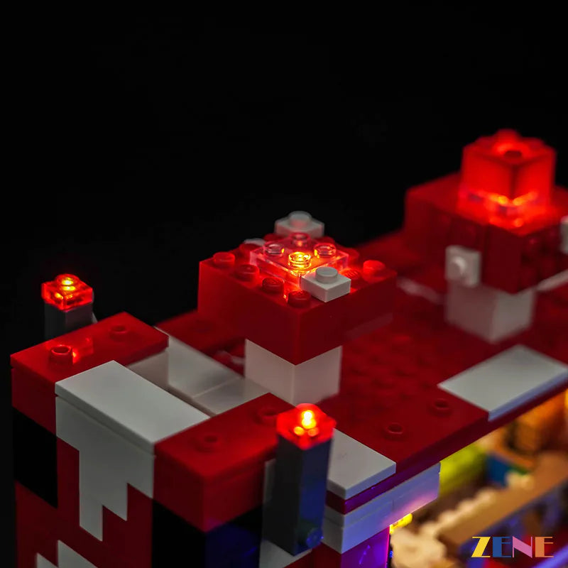 zene bricks Light Kit for LEGO Mooshroom House #21270