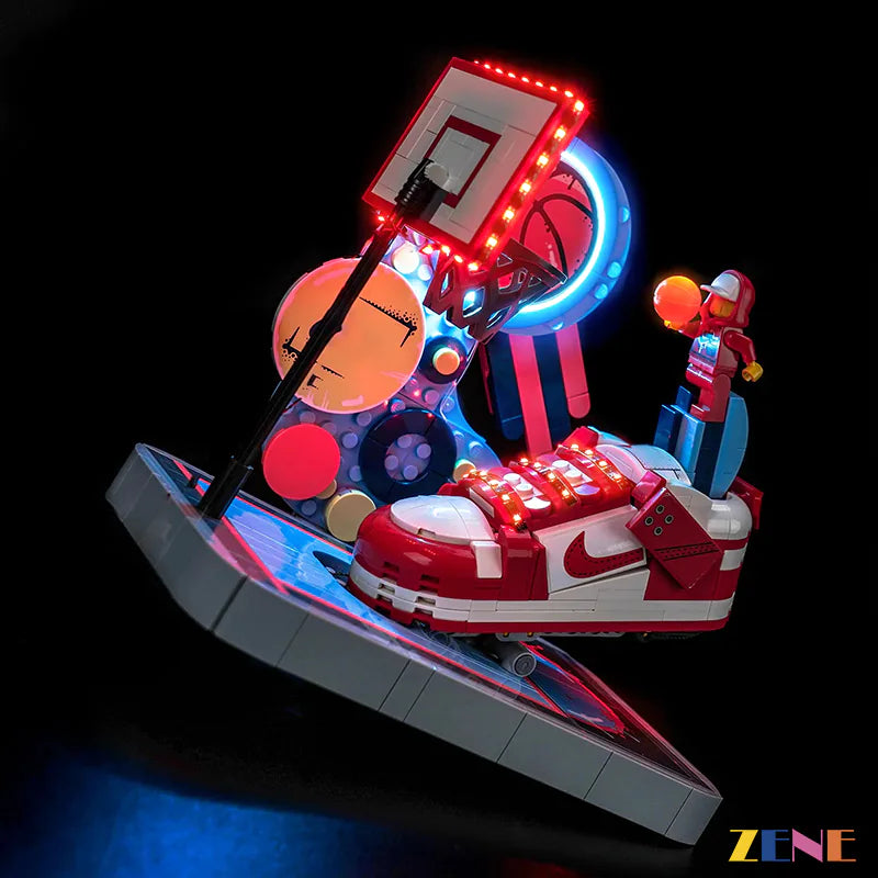 streetball court vibrant light effect - ZENE Bricks Light Kit for LEGO® Nike Dunk Trickshot #43021
