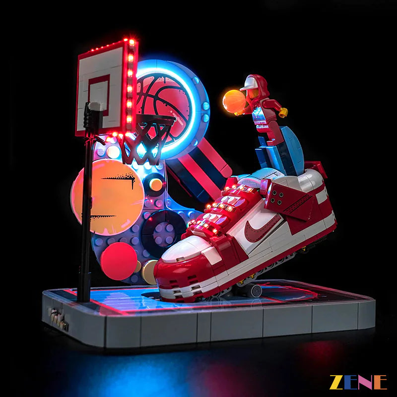 red sneaker display accent lighting - ZENE Bricks Light Kit for LEGO® Nike Dunk Trickshot #43021