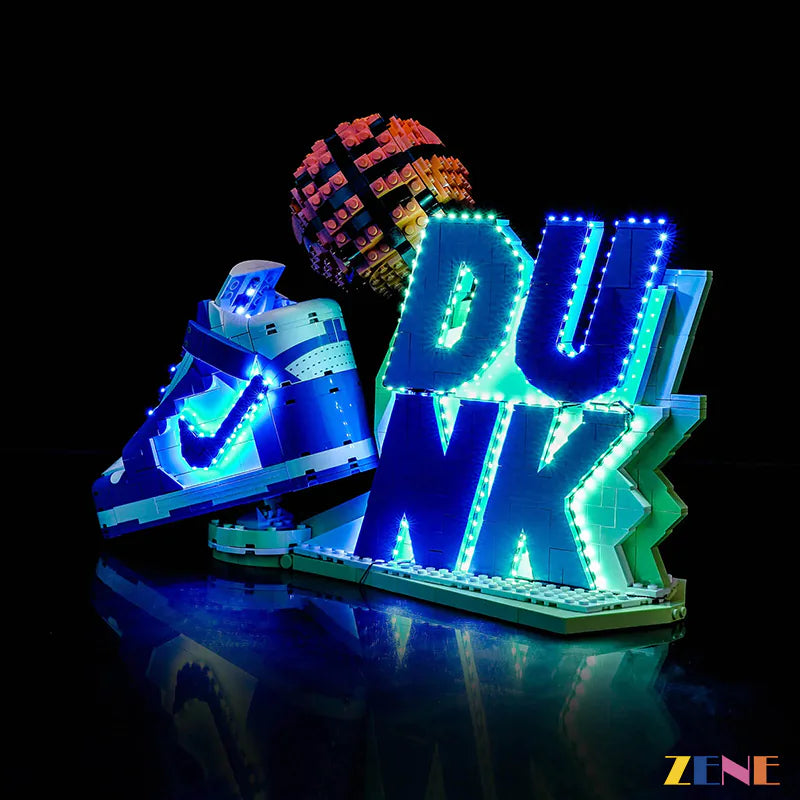 illuminated sneaker model night display - ZENE Bricks Light Kit for LEGO® Nike Dunk #43008