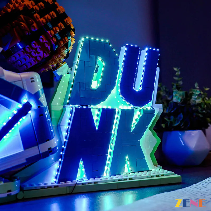 bold Swoosh side glow detail - ZENE Bricks Light Kit for LEGO® Nike Dunk #43008