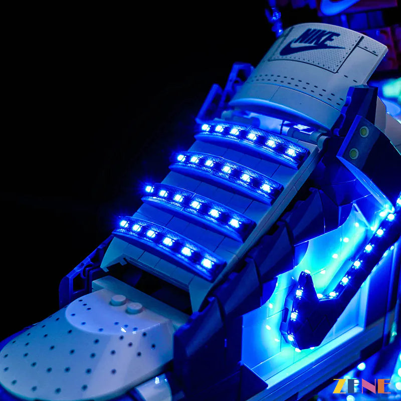 high top shoe silhouette accent glow - ZENE Bricks Light Kit for LEGO® Nike Dunk #43008