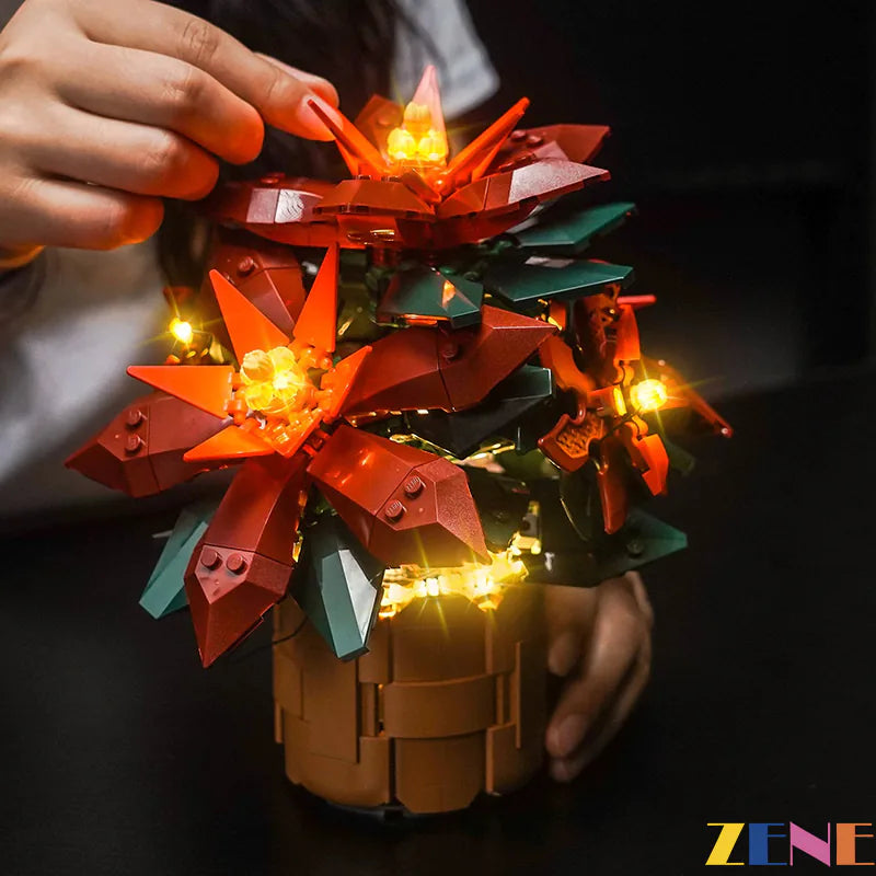 zene bricks Light Kit for LEGO Poinsettia Flower 10370