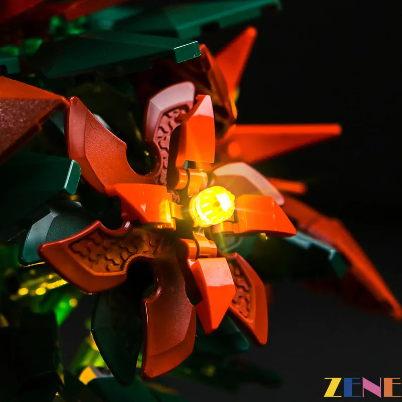 zene bricks Light Kit for LEGO Poinsettia Flower 10370