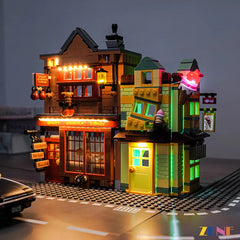 Quidditch shop and ice cream parlour glow - ZENE Bricks Light Kit for LEGO® Quality Quidditch Supplies & Ice Cream Parlour #76452