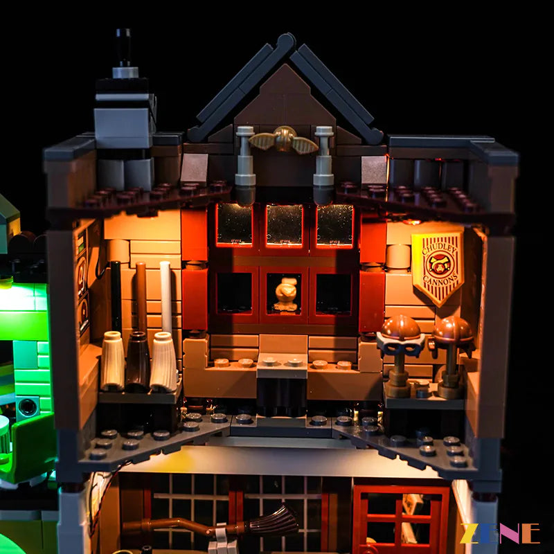 Quidditch shop and ice cream parlour glow - ZENE Bricks Light Kit for LEGO® Quality Quidditch Supplies & Ice Cream Parlour #76452