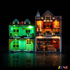 Quidditch shop and ice cream parlour glow - ZENE Bricks Light Kit for LEGO® Quality Quidditch Supplies & Ice Cream Parlour #76452