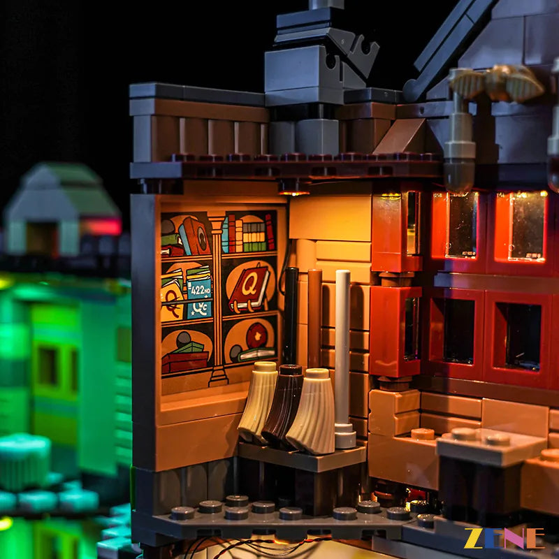 Quidditch shop and ice cream parlour glow - ZENE Bricks Light Kit for LEGO® Quality Quidditch Supplies & Ice Cream Parlour #76452