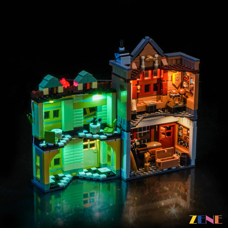 Quidditch shop and ice cream parlour glow - ZENE Bricks Light Kit for LEGO® Quality Quidditch Supplies & Ice Cream Parlour #76452