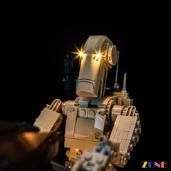 Battle Droid STAP blue base and blaster glow - ZENE Bricks Light Kit for LEGO® Battle Droid with STAP #75428