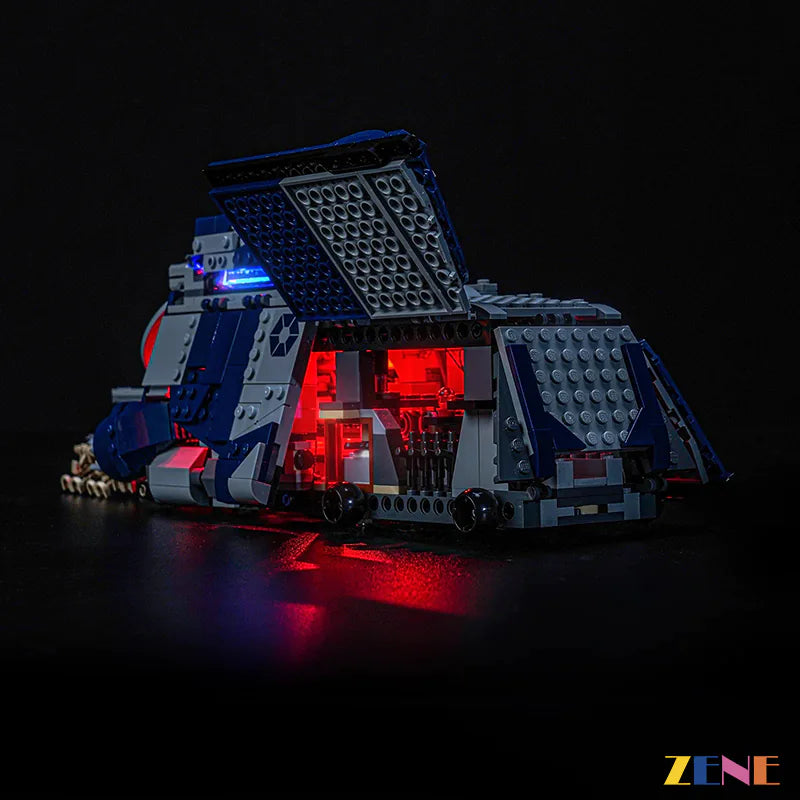Separatist MTT cockpit droid bay and blue glow - ZENE Bricks Light Kit for LEGO® Battle of Felucia Separatist MTT #75435