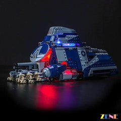 Separatist MTT cockpit droid bay and blue glow - ZENE Bricks Light Kit for LEGO® Battle of Felucia Separatist MTT #75435