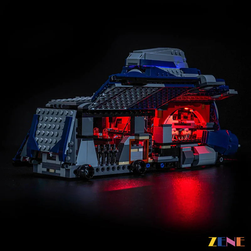 Separatist MTT cockpit droid bay and blue glow - ZENE Bricks Light Kit for LEGO® Battle of Felucia Separatist MTT #75435