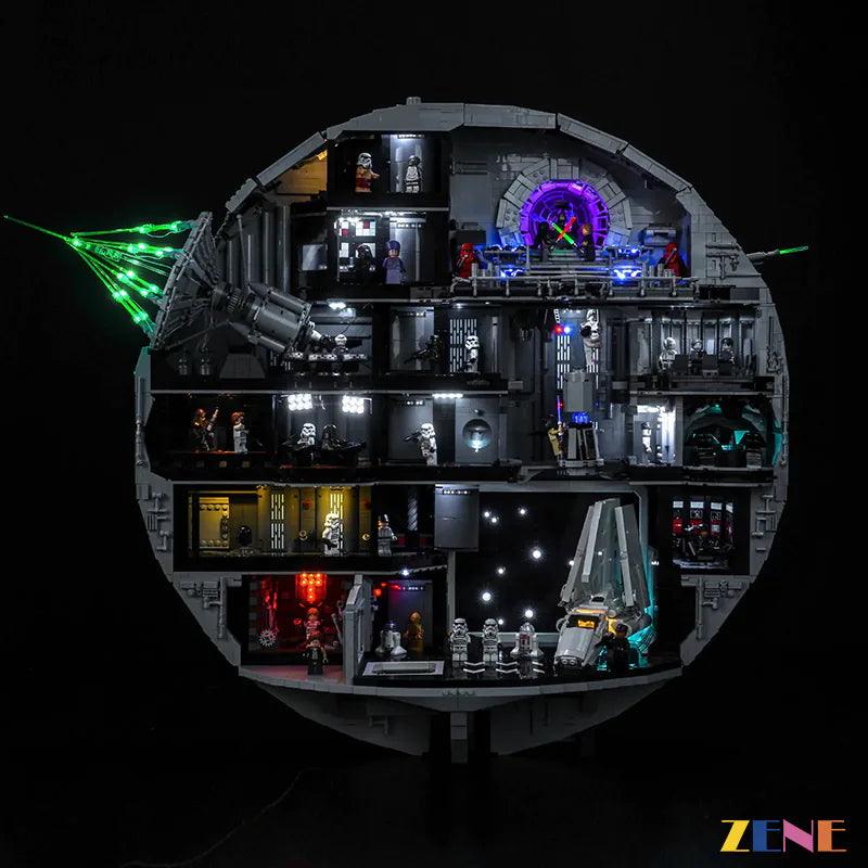 Galactic Empire fortress cinematic lights - ZENE Bricks Light Kit for LEGO® Death Star #75419 New Version